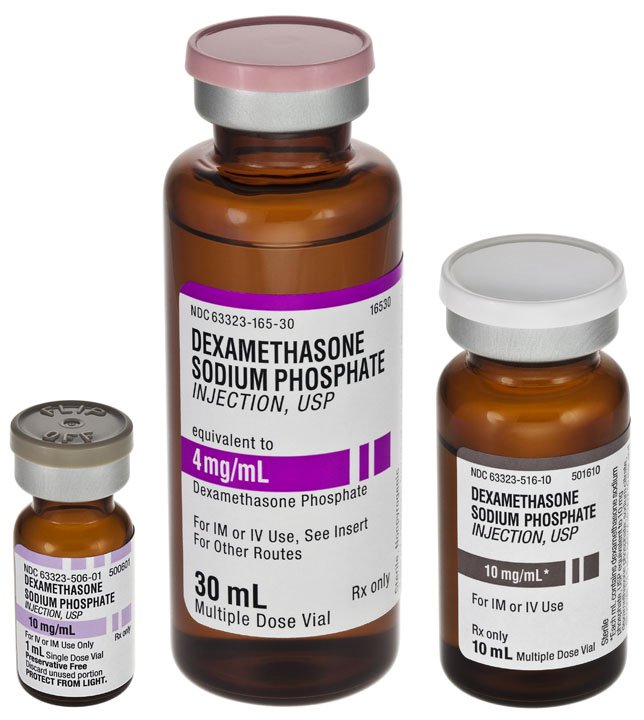 Dexamethasone Sodium Phosphate 4 mg / mL Injection Multiple Dose Vial 5 mL Fresenius by Fresenius Kabi USA, LLC.  ID 63323-0165-05